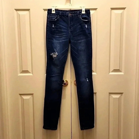 Valentina Denim - Valentina High Waist Skinny Stretch Distressed Denim Jeans - size 11- NWOT